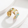 304 Stainless Steel Enamel Wide Cuff Open Rings for Women SA-K003-03C-G-1