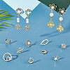   40Pcs 10 Style  Alloy Stud Earring Findings FIND-PH0008-36-7