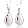 2Pcs 201 Stainless Steel Teardrop Memorial Urn Ashes Pendant Necklaces NJEW-CN0001-21S-7