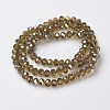 Electroplate Transparent Glass Beads Strands EGLA-A034-T8mm-S04-2