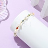 Adjustable Brass & Glass & Natural Cultured Freshwater Pearl Beads Slider Bracelets BJEW-JB14109-2