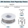 10M 304 Stainless Steel Paperclip Chains FIND-SC0012-54-2