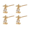 SHEGRACE Apple Brass Micro Pave Clear Cubic Zirconia Stud Earrings XGRQ4N428-715G-1