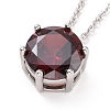 Flat Round Cubic Zirconia Pendant Necklace NJEW-G018-05M-P-2