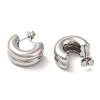 304 Stainless Steel Round Stud Earrings EJEW-Z022-28P-2