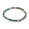 Natural Moss Agate Beaded Stretch Bracelets BJEW-D446-A-44-2