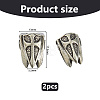 2Pcs Brass European Beads KK-DC0005-18AS-2