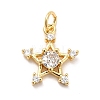 Rack Plating Brass Cubic Zirconia Pendants KK-K270-38G-1