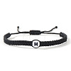 Flat Round with Letter Pattern Resin Beads Braided Bead Bracelets FS-WG43323-13-1