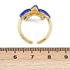 Brass Enamel Adjustable Cuff Rings for Women RJEW-G357-01L-5