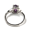 Oval Natural AmethystAdjustable Rings RJEW-Q818-01P-03A-4