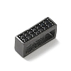 Brass Micro Pave Black Cubic Zirconia Slide Charms KK-A300-12B-2