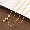 1MM Brass Box Chain Adjustable Slider Necklaces KK-H533-10B-G-1