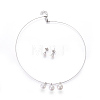 304 Stainless Steel Stud Earrings & Pendant Necklaces Jewelry Sets SJEW-L135-03P-1