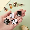 4Pcs 4 Style Be A Nice Human & Be Kind Enamel Pin JEWB-SZ0001-16-3