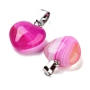 Natural Banded Agate Charms HEAR-PW0001-057-31-3