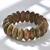 Bicone Natural Unakite Beads Stretch Bracelets for Women Men BJEW-C097-05F-2