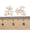 Brass Micro Pave Clear Cubic Zirconia Pendants KK-K351-40G-3