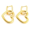 Rack Plating Brass Heart Dangle Hoop Earrings EJEW-K245-32G-1