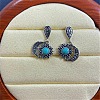 Synthetic Turquoise Dangle Stud Earrings EJEW-C178-01C-1