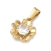 304 Stainless Steel Rhinestone Pendants STAS-A140-05D-G-2