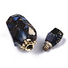 Assembled Synthetic Pyrite and Imperial Jasper Openable Perfume Bottle Pendants G-R481-15A-4