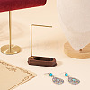 Iron L Shaped Dangle Earring Display Stands with Wooden Trays EDIS-TAC0003-01-6