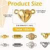 20 Bags 4 Styles 2 Colors Brass & Alloy Magnetic Clasps with Loops KK-FS0002-01-3