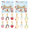 Alloy Enamel Strawberry & Penguin Pendant Locking Stitch Markers HJEW-AB00010-1