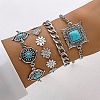 4Pcs 4 Styles Bohemian Style Alloy Bangles WGC966A-05-1