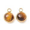 Natural Tiger Eye Charms G-K325-01G-01-2