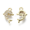 Brass Micro Pave Clear Cubic Zirconia Charms X-KK-S348-545-NF-2