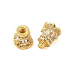 Rack Plating Brass Micro Pave Clear Cubic Zirconia Screw Clasps KK-S384-24G-02-2