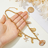 1Pc 304 Stainless Steel & Natural Cowrie Shell Pendant Bib Necklaces for Women NJEW-HS0001-25-3