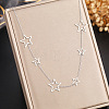 304 Stainless Steel Star Link Chain Necklaces for Women FS-WGF136C-02-1