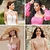4Pcs 4Colors Cloth Rose Ribbon Chokers FIND-TA0002-27-9