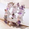 Natural Quartz Chip Beaded Stretch Bracelets for Women BJEW-D467-01C-1
