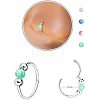 316L Surgical Stainless Steel & Round Synthetic Opal Hoop Nose Rings WG47E0A-05-1