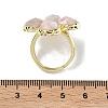 Natural Cherry Blossom Agate Faceted Adjustable Finger Rings for Women RJEW-A092-01G-14-5