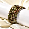 Natural Unakite Bead Stretch Bracelets BJEW-K212-A-006-6