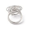 304 Stainless Steel Flower Finger Ring for Women RJEW-C091-03P-3