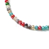 Faceted Rondelle Glass Beaded Necklace for Women NJEW-M208-01E-4