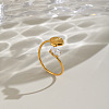 304 Stainless Steel Pave Cubic Zirconia Cuff Open Rings for Women VD5322-2-1