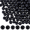 150Pcs Spray Painted Round Natural Schima Wood Beads WOOD-PA0001-69B-1