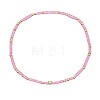 Minimalist Glass Seed Beads & Brass Beads Stretch Bracelets for Women BC0195-6-1