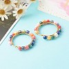 Natural Pearl Beaded Hoop Earrings EJEW-JE04586-2