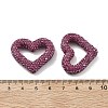 Heart Shape Polymer Clay Rhinestone Beads CLAY-NH0001-09B-10-3