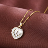 Valentine's Day Brass Pave Clear Cubic Zirconia Love Heart Pendant Necklaces for Women WG1BC9D-01-1