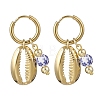 Brass Shell Shape Hoop Earrings EJEW-JE06738-3