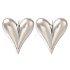 Rack Plating Heart Brass Stud Earrings EJEW-I310-13P-2